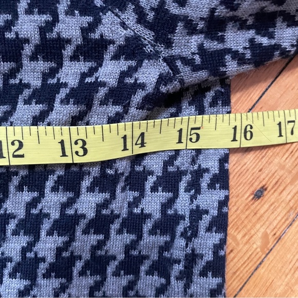 J. Crew Merino Wool Houndstooth Sweater in Navy and Gray - Picture 6 of 7